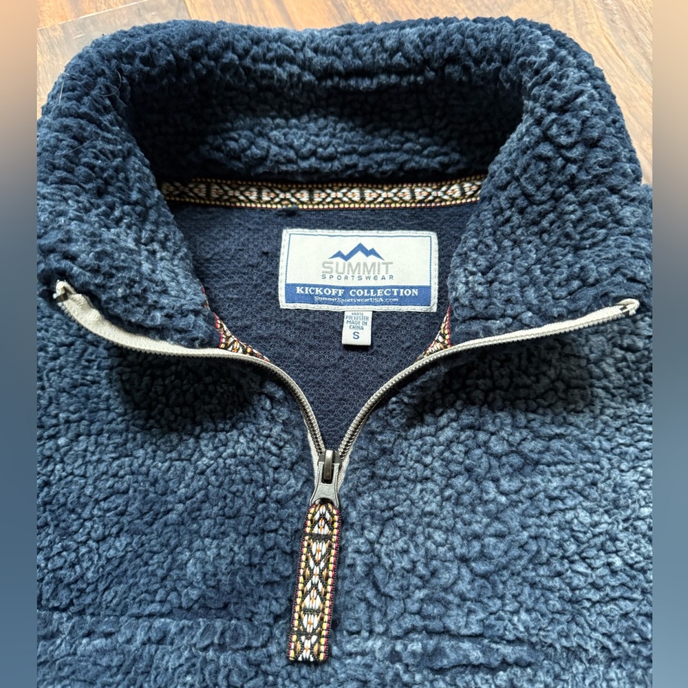 Women’s Navy Blue Fleece Sweater - Picture 3 of 5